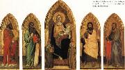 Andrea di Orcagna Madonna and Child Enthroned with Two Angels and SS.Andrew,Nicholas,john the Baptist and James oil